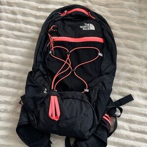 The North Face Black and Red Hiking Backpack
